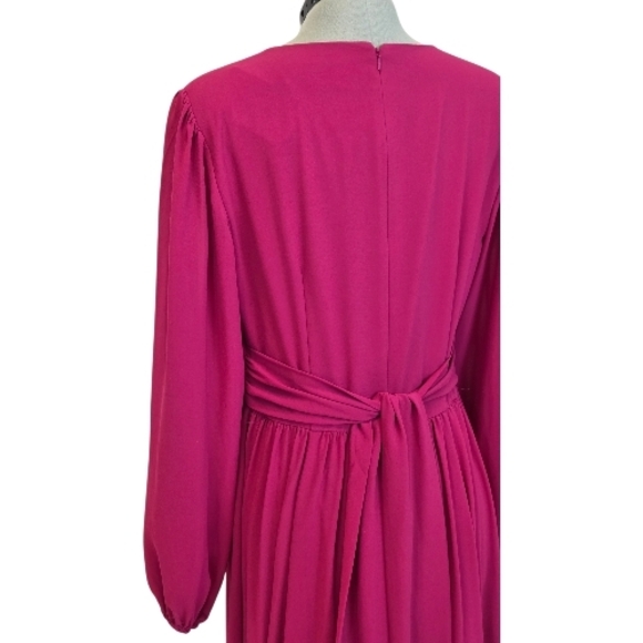 Mikael Aghal Fuchsia Long Sleeve Maxi Gown, Size 8, NWT - Picture 4 of 8